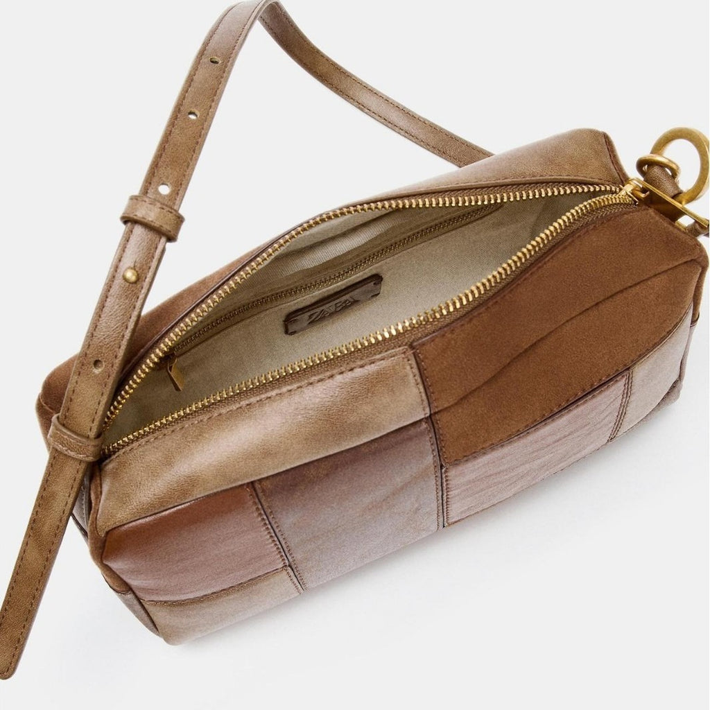 Fashionable Colour Block Patchwork Retro Shoulder Bag