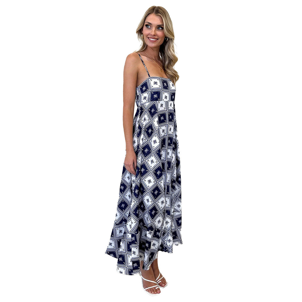 Floral Print Summer Slim Fit Long Dress