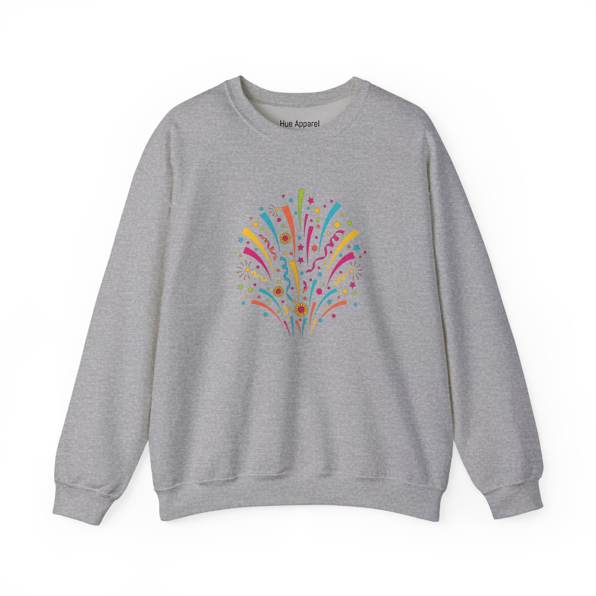 Confetti Fireworks Sweatshirt — Celebration Party Graphic