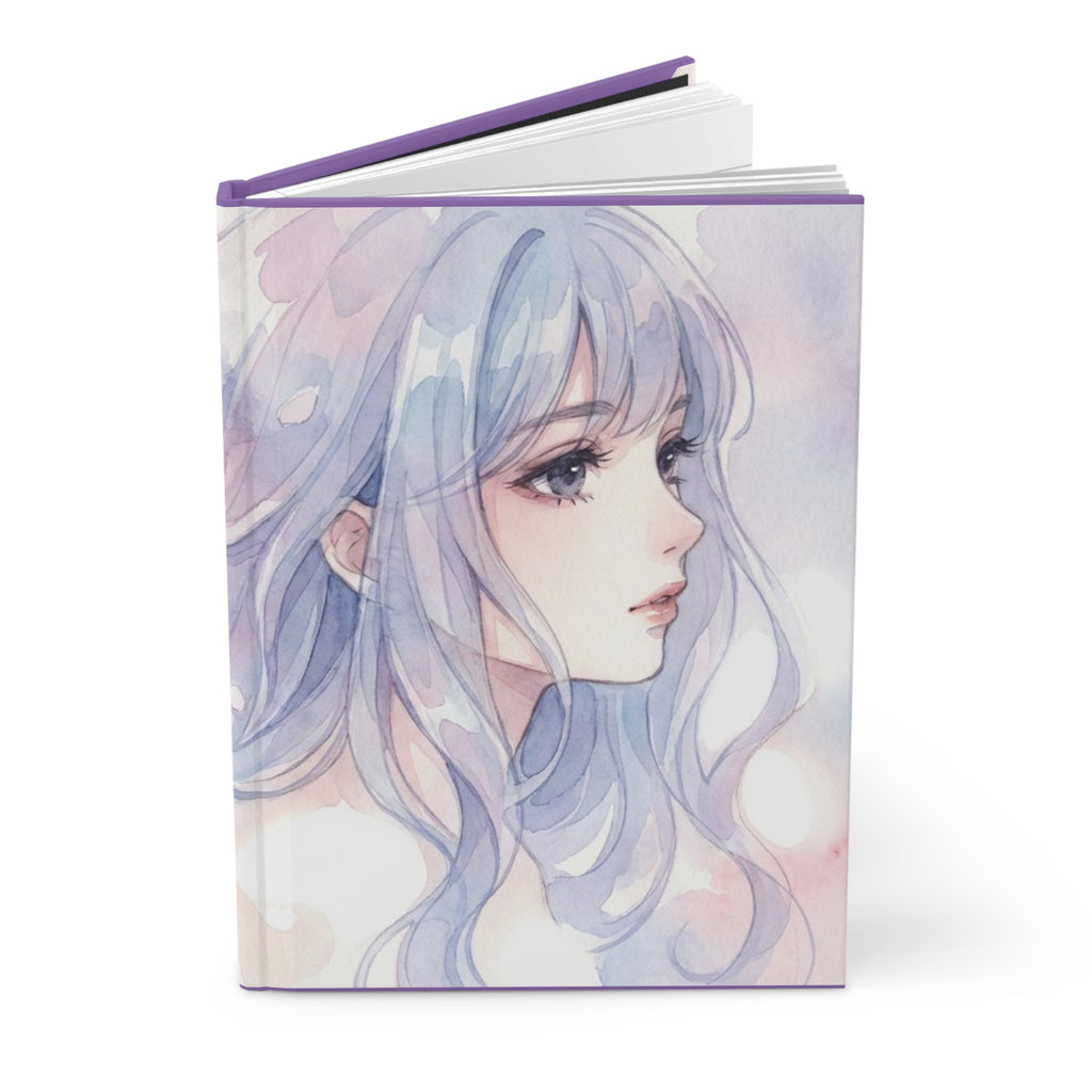 Blossom Watercolor Anime Dream Girl Hardcover Journal