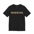 Mid-Century Geometric Stripe T-Shirt — Retro Colorful Circle Pattern unisex