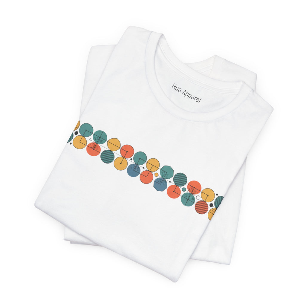 T-shirt Rayures Géométriques Années 50 – Motif Cercles Colorés Rétro unisexe