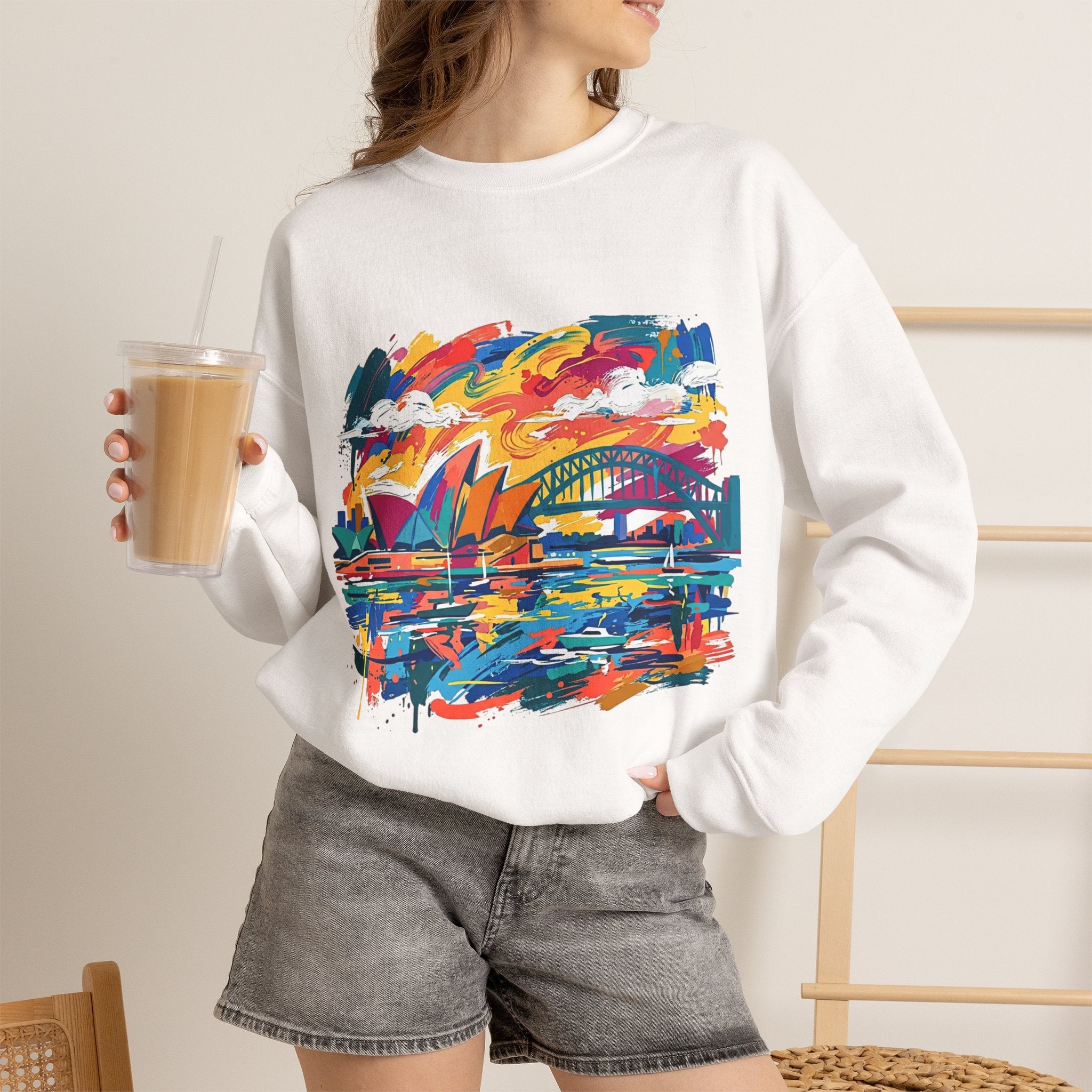 Sydney Harbour Abstract Color Sweatshirt