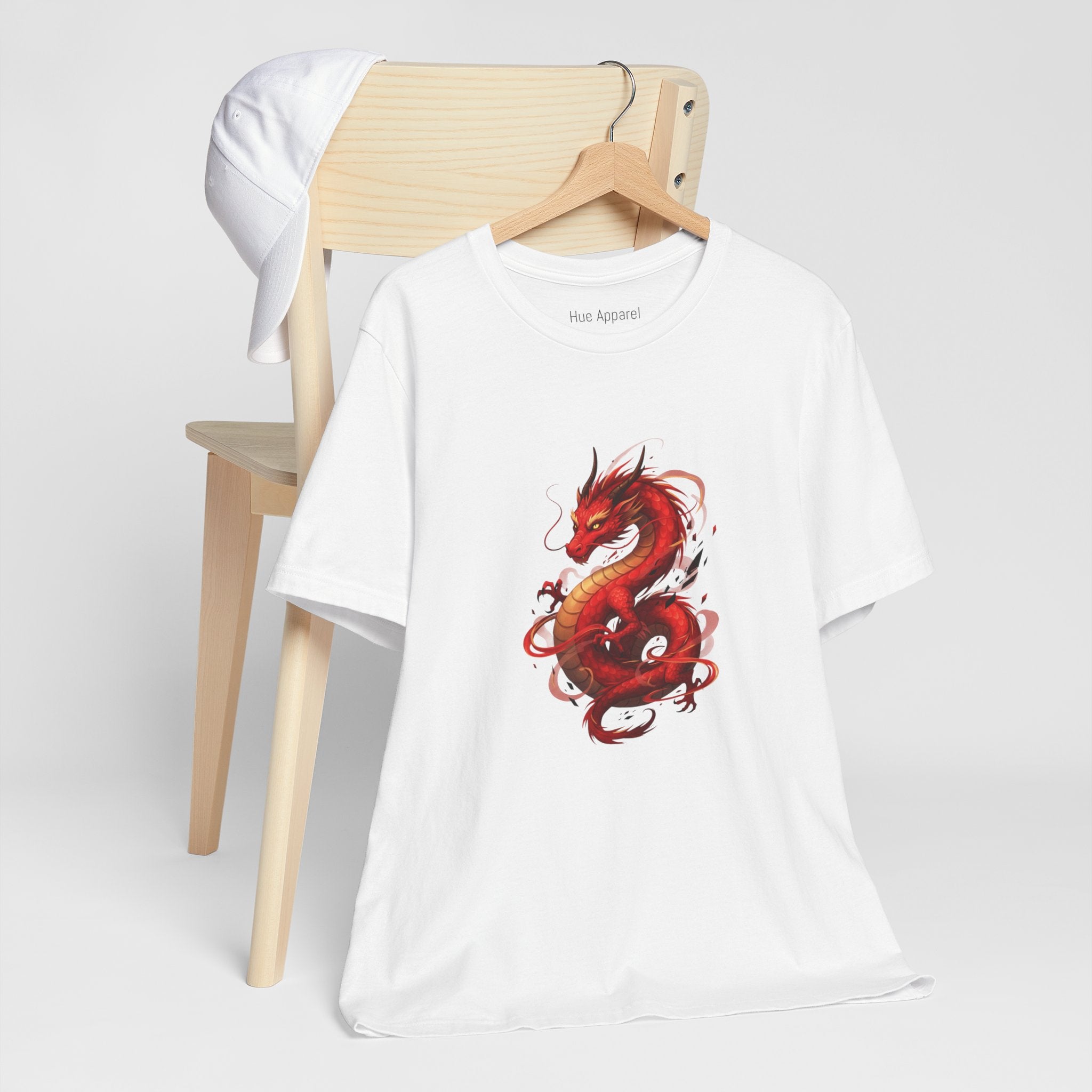Red Dragon Abstract T-Shirt — Bold Eastern Mythical Design