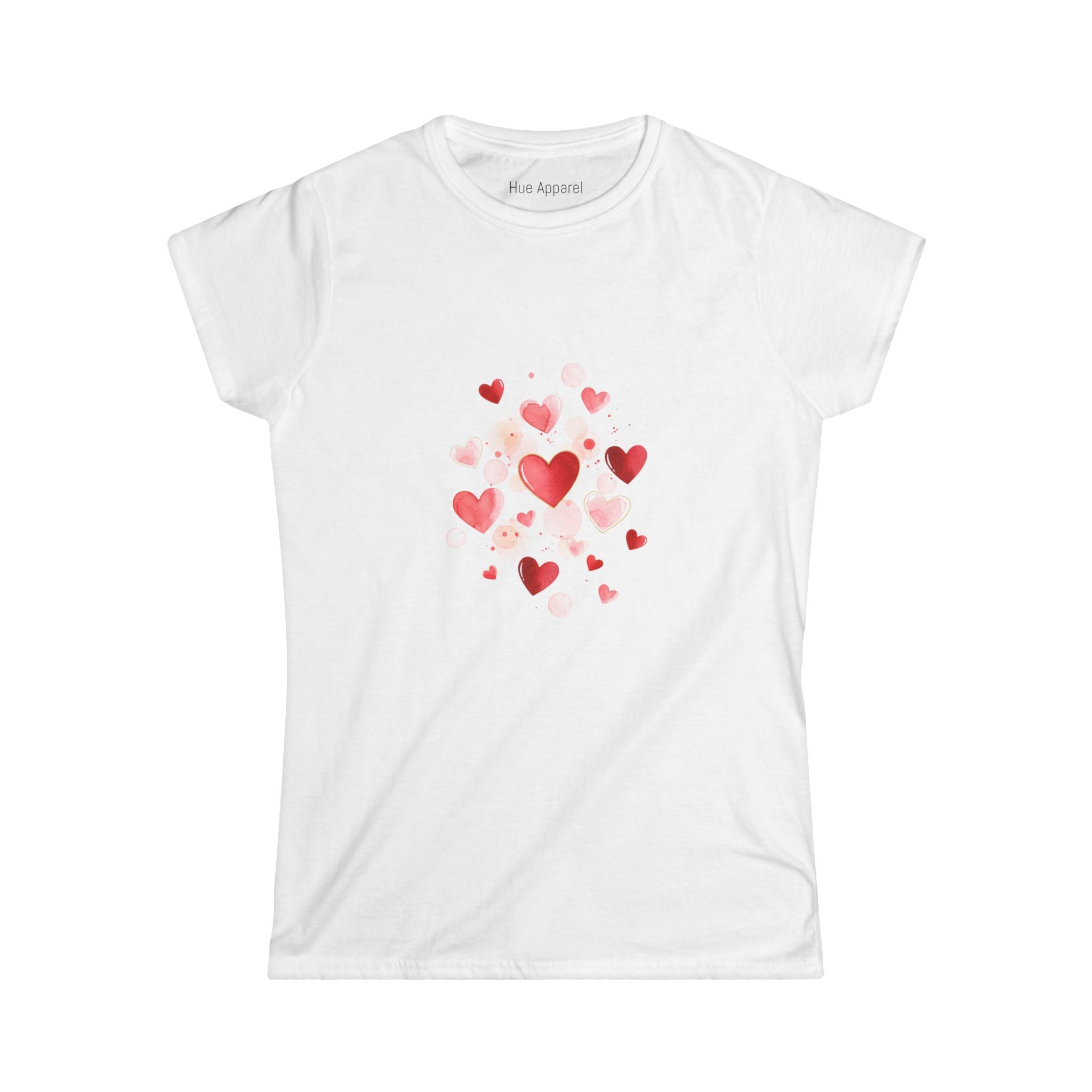 Pink Watercolor Love Hearts Women's Tee