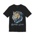 Blue Watercolor Lion T-Shirt — Smoky Wildlife Art Tee