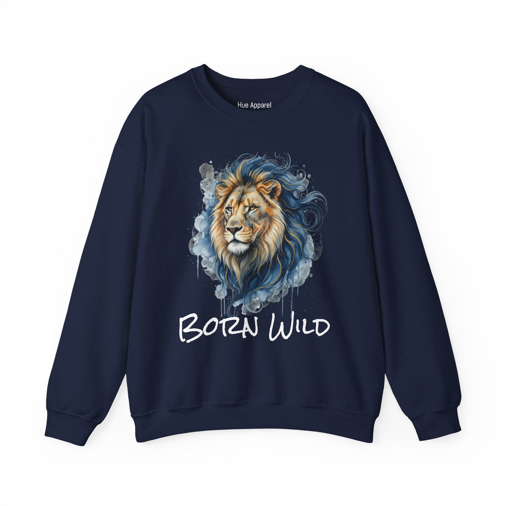 Watercolor Lion Crewneck Sweatshirt — Majestic Lion Design
