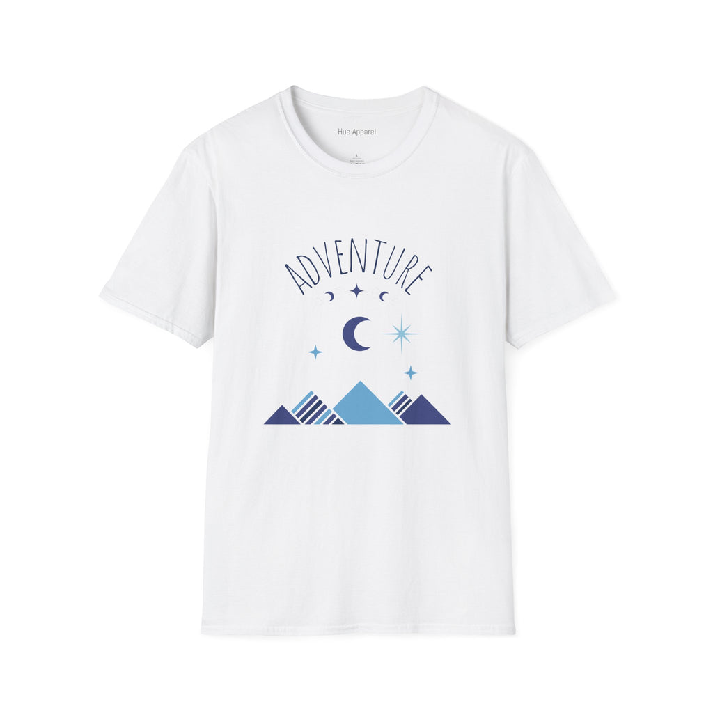Adventure Moon T‑Shirt — Mountain Night Sky Graphic Tee