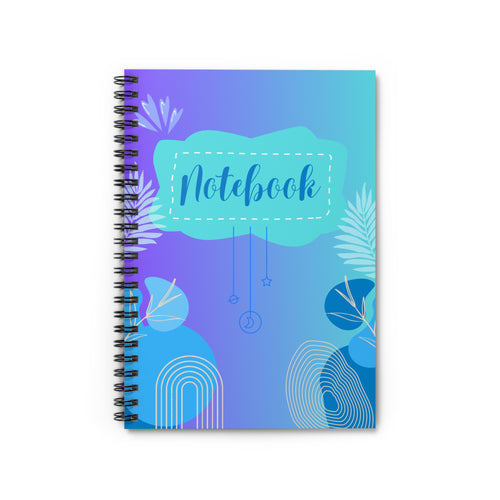 Blue Gradient Notebook — Spiral Ruled Journal with Modern Abstract Design