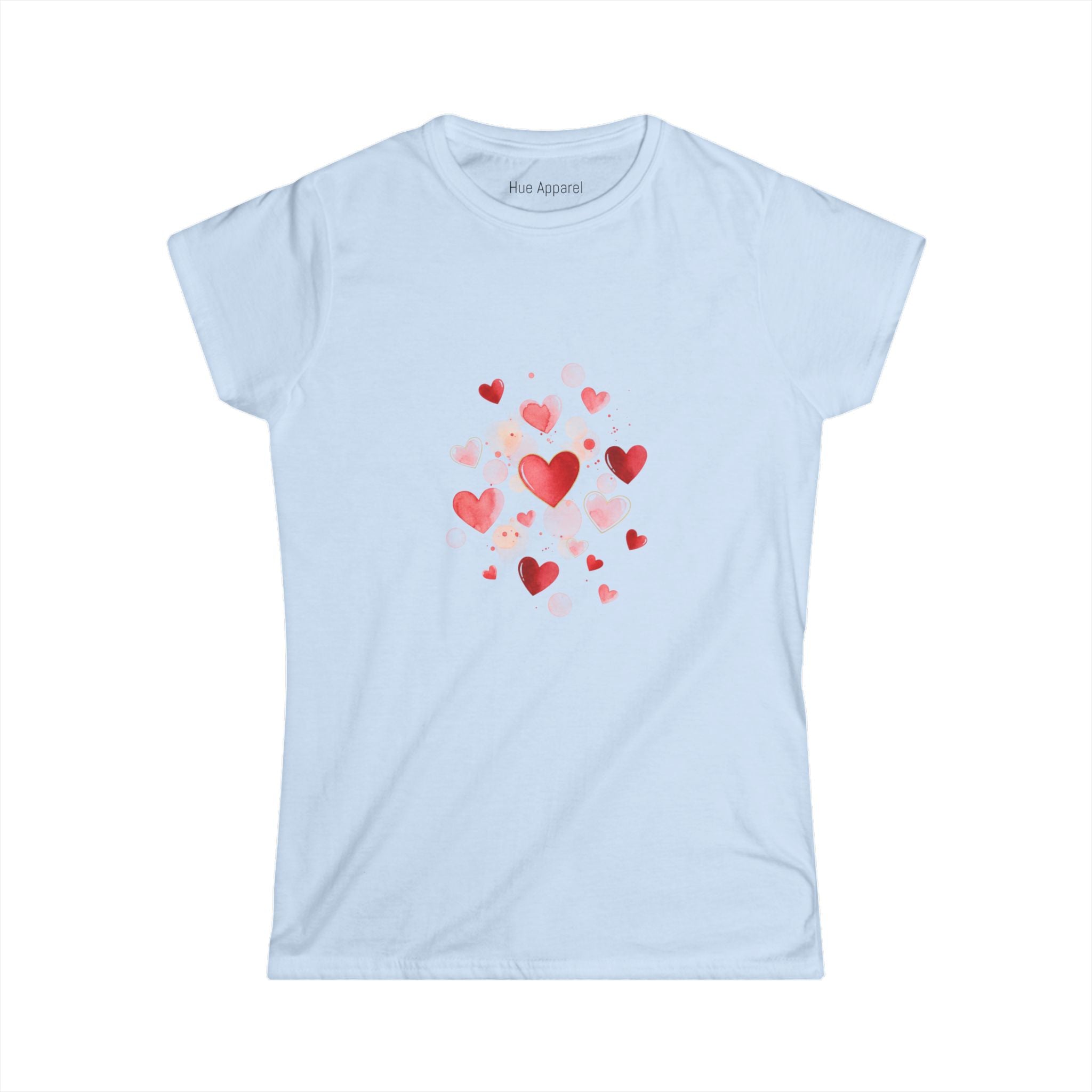 Pink Watercolor Love Hearts Women's Tee