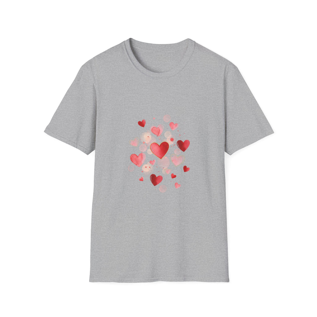 Heart Watercolor T-Shirt — Romantic Red Hearts Valentine Tee