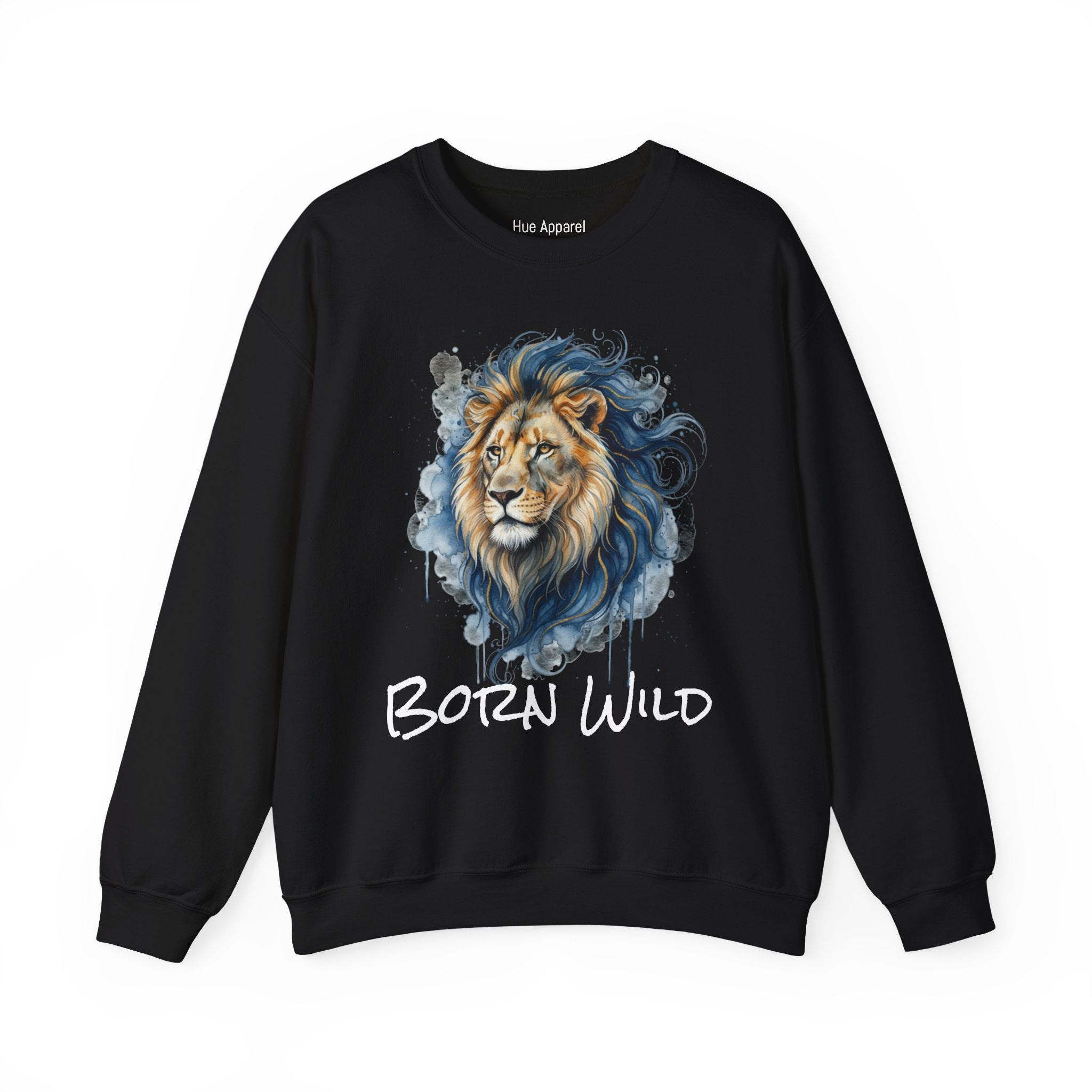Watercolor Lion Crewneck Sweatshirt — Majestic Lion Design
