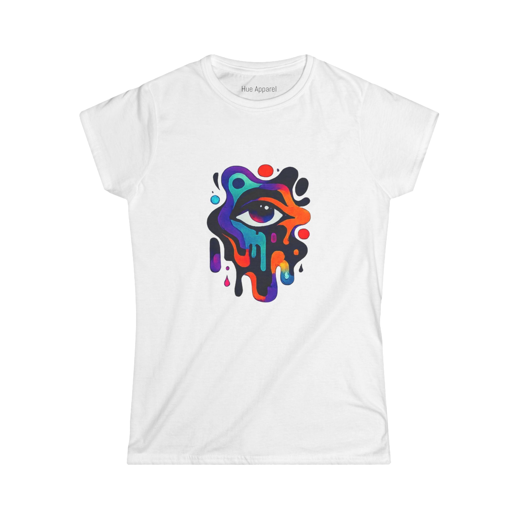 T-shirt femme œil abstrait peinture dégoulinante