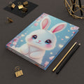 White Baby Rabbit Hardcover Journal — Matte Soft-Covered Notebook for Notes & Journaling