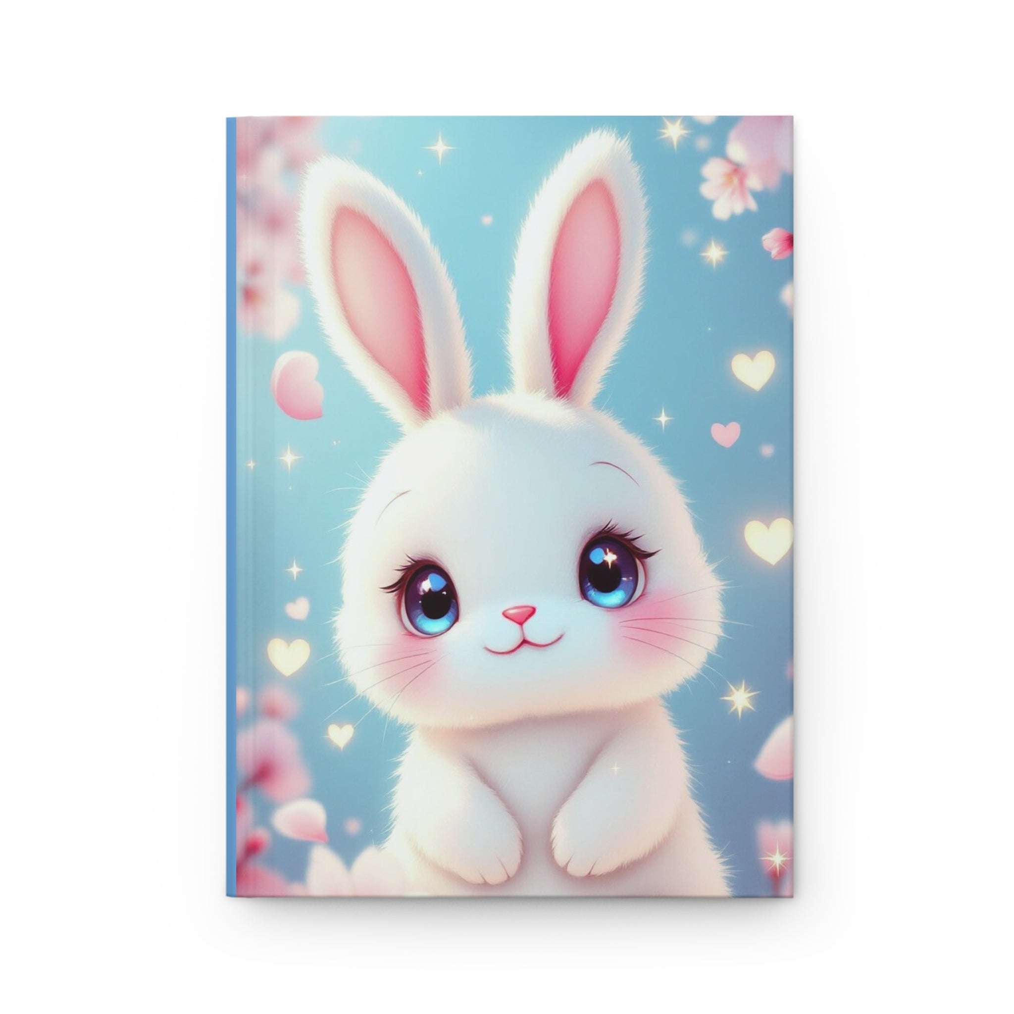 White Baby Rabbit Hardcover Journal — Matte Soft-Covered Notebook for Notes & Journaling
