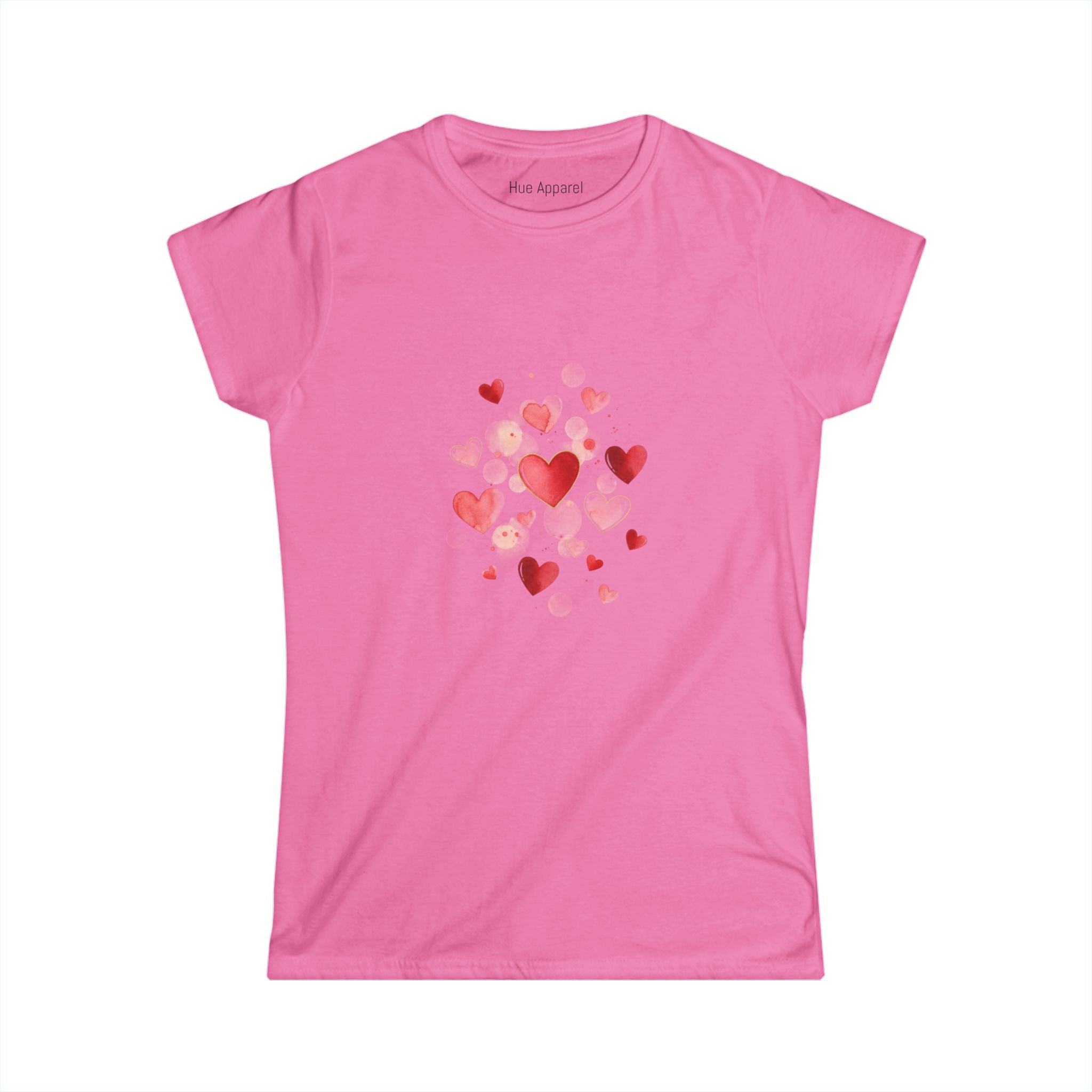 Pink Watercolor Love Hearts Women's Tee