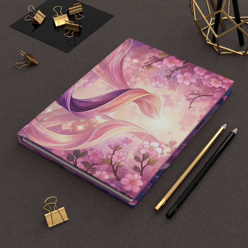 Floral Ribbon Hardcover Journal — Matte Finish Notebook for Notes & Gifts