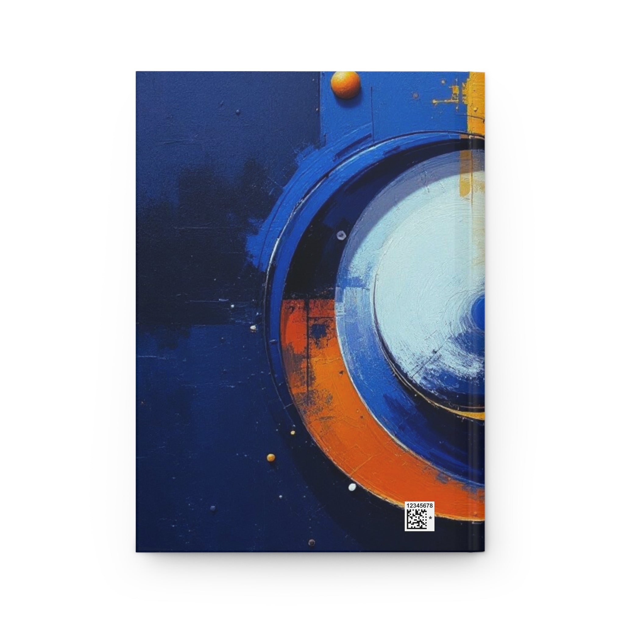 Journal grand format cartonné - Art abstrait planétaire (bleu et orange)