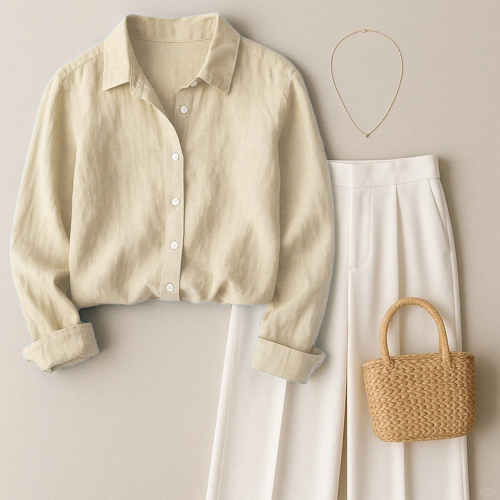French-style cotton and linen shirt