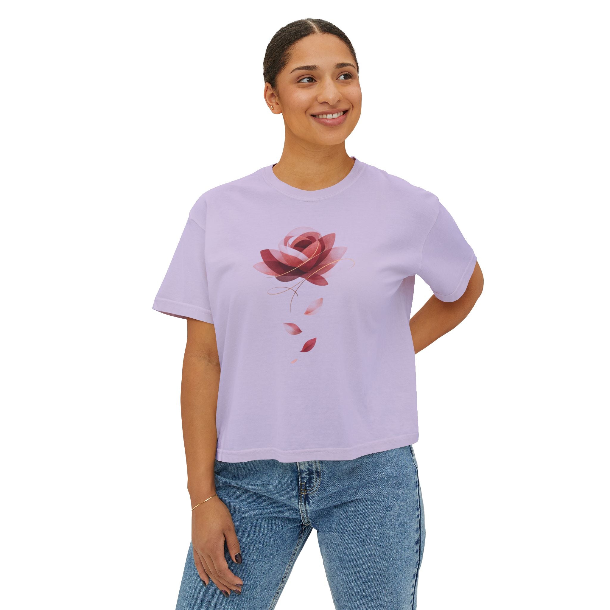 Rose Abstract Women's Boxy Tee