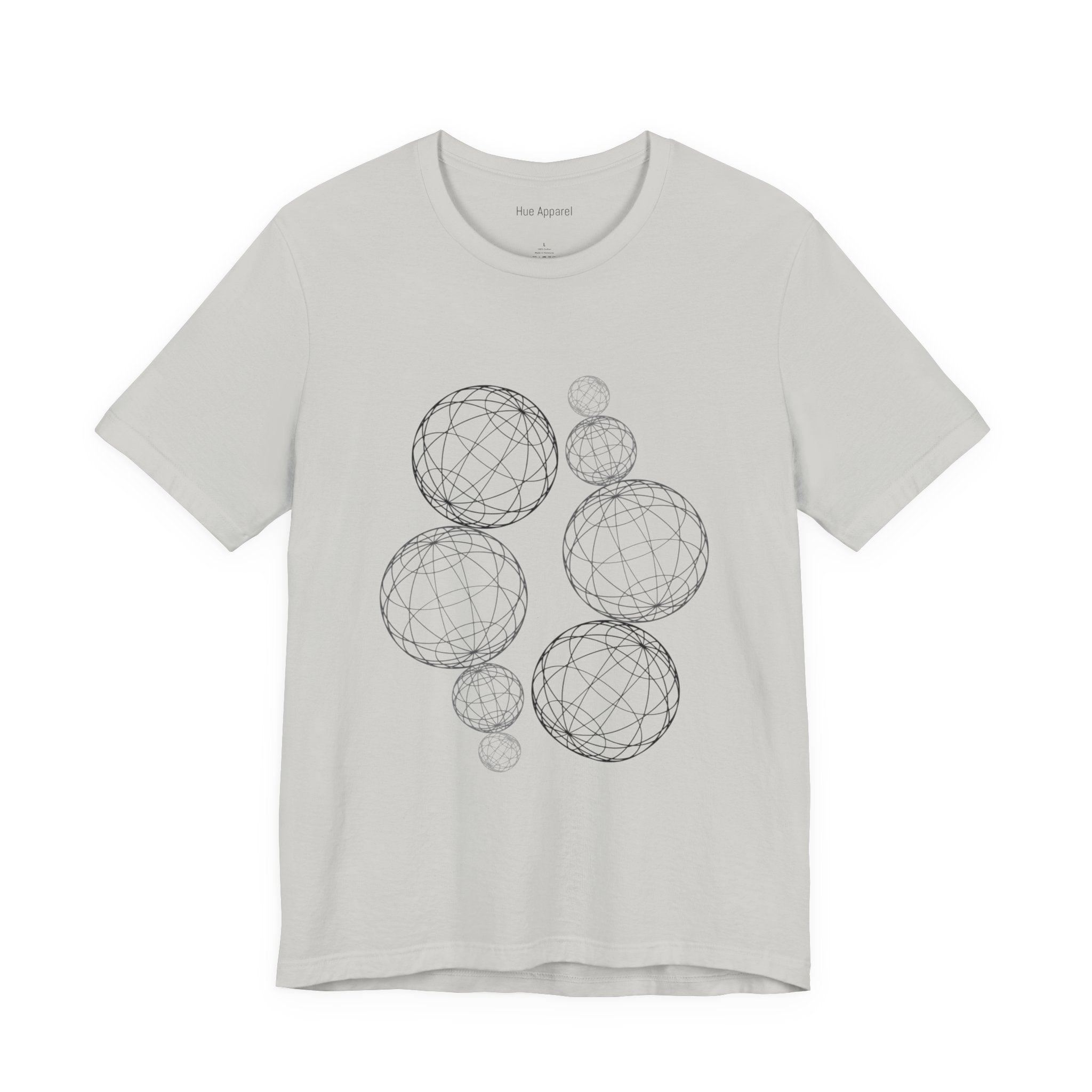 Geometric Wireframe Spheres Tee — Minimalist Abstract Orb T-Shirt