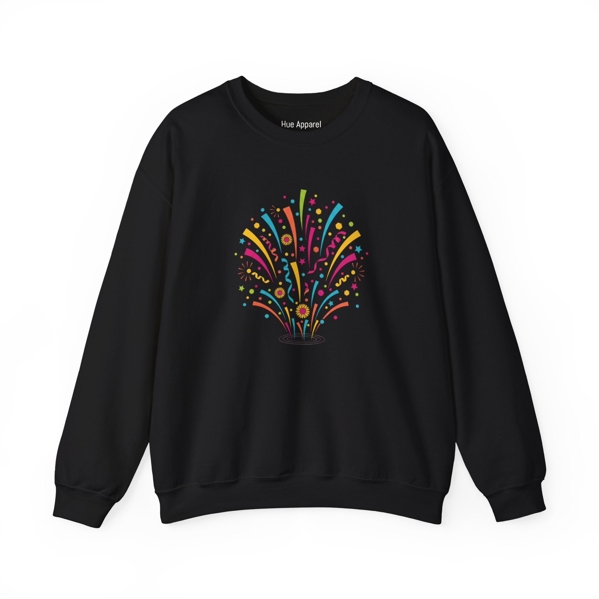Confetti Fireworks Sweatshirt — Celebration Party Graphic