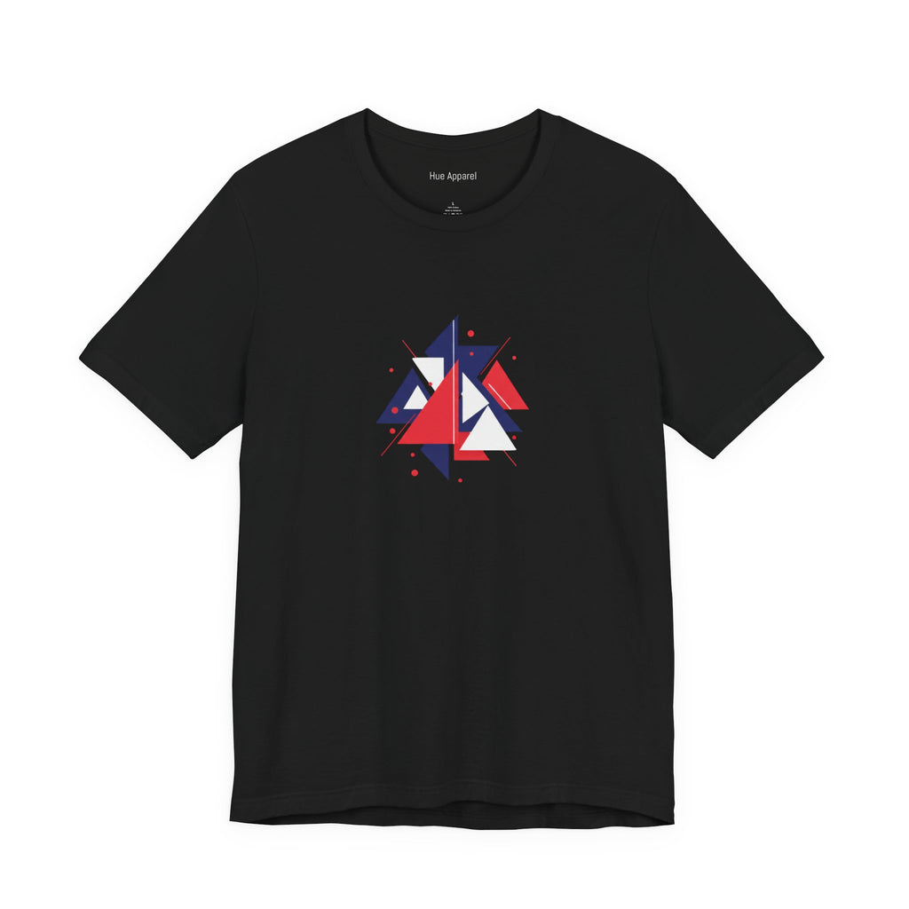 Red & Blue Geometric Tee — Modern Minimalist T-Shirt Unisex