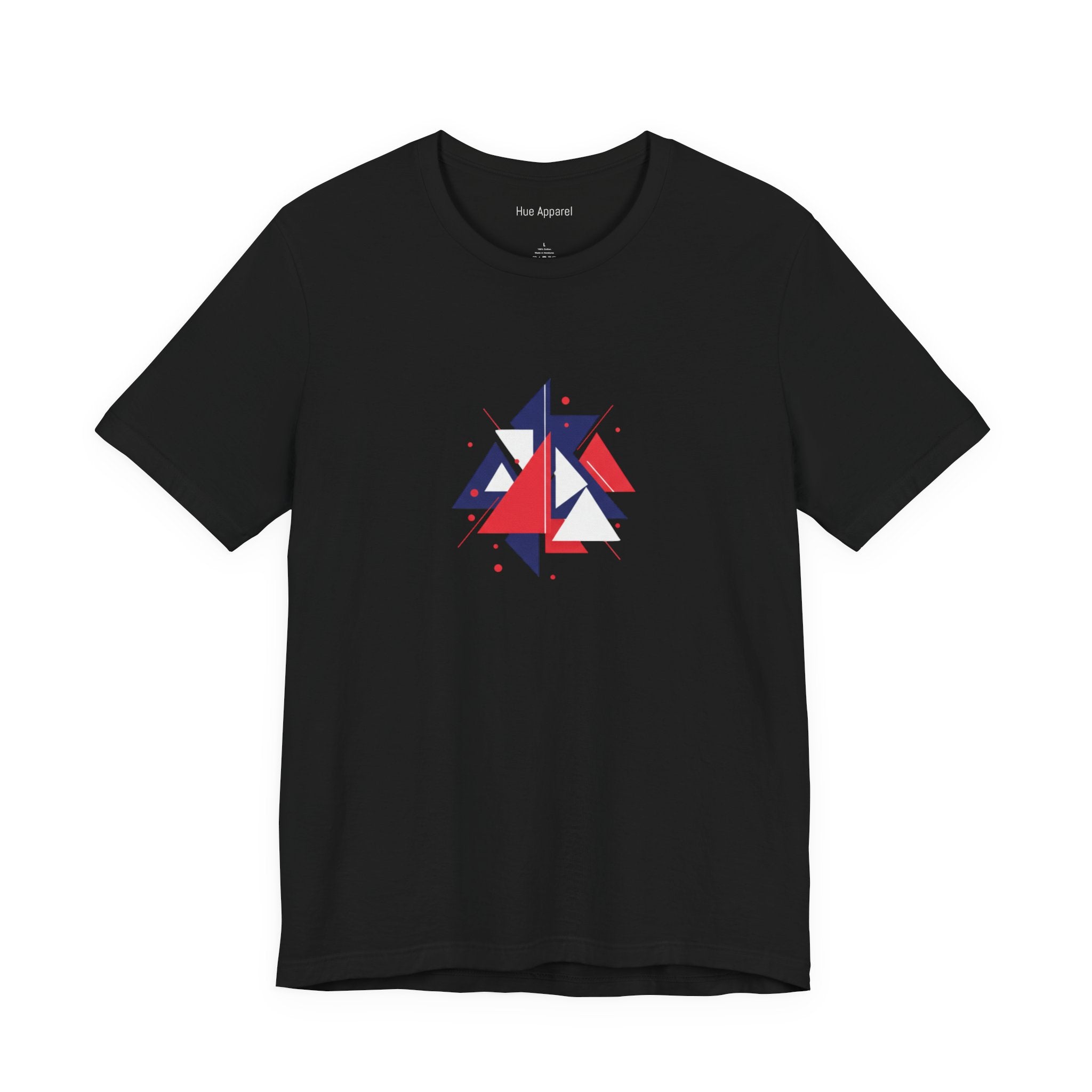 Red & Blue Geometric Tee — Modern Minimalist T-Shirt Unisex