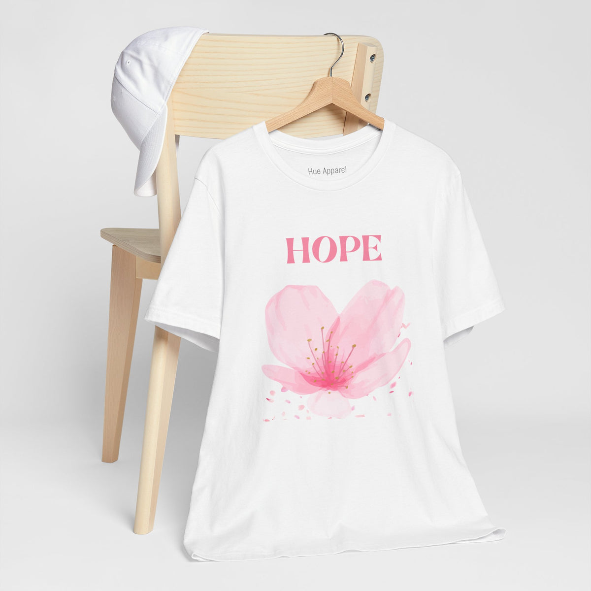 Hope Floral Tee — Pink Watercolor Blossom T‑Shirt