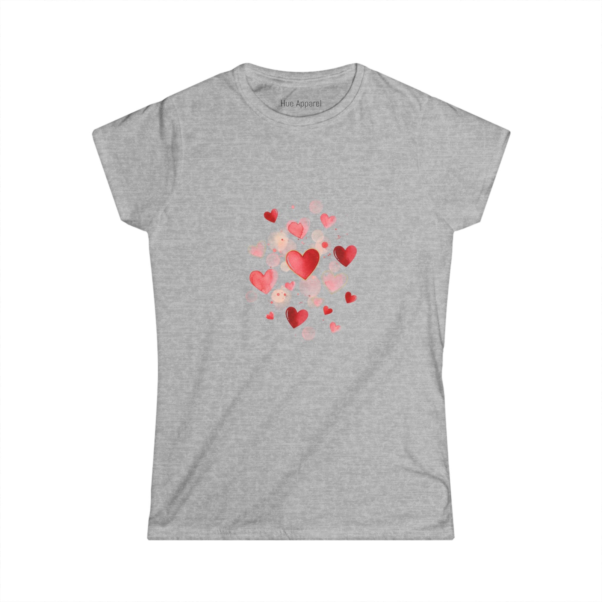 Pink Watercolor Love Hearts Women's Tee