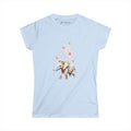 Elephant Falling Flowers Women's T-Shirt — Floral Wildlife Graphic Tee