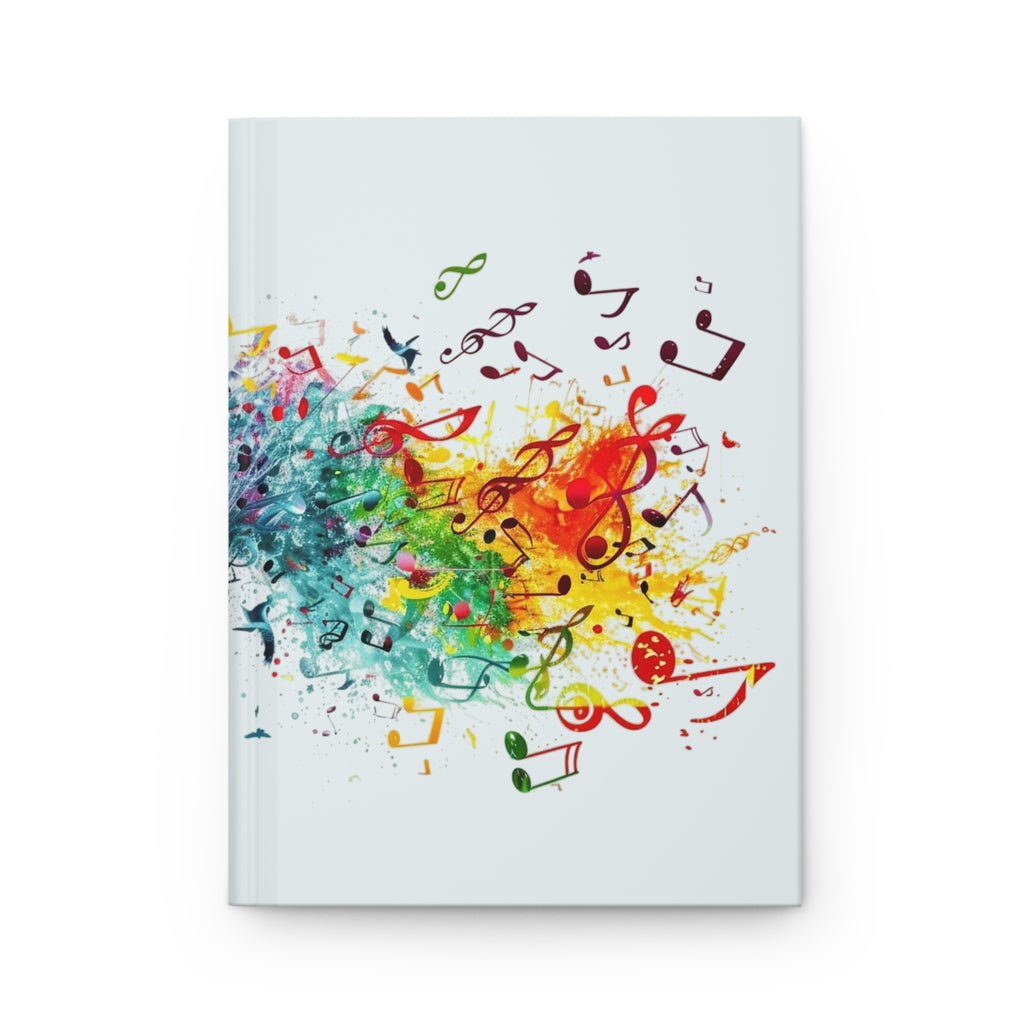 Music Notes Hardcover Journal — Colorful Musical Splash Notebook for Composers & Music Lovers