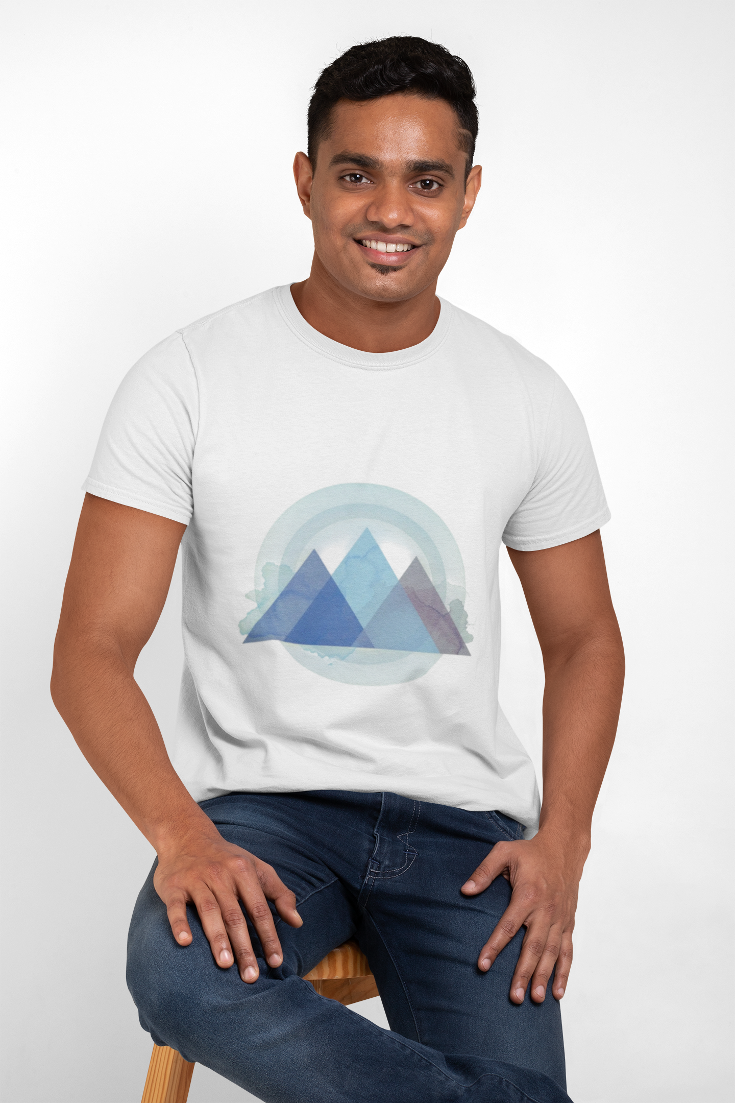 Geometric Pyramid Abstract Tee