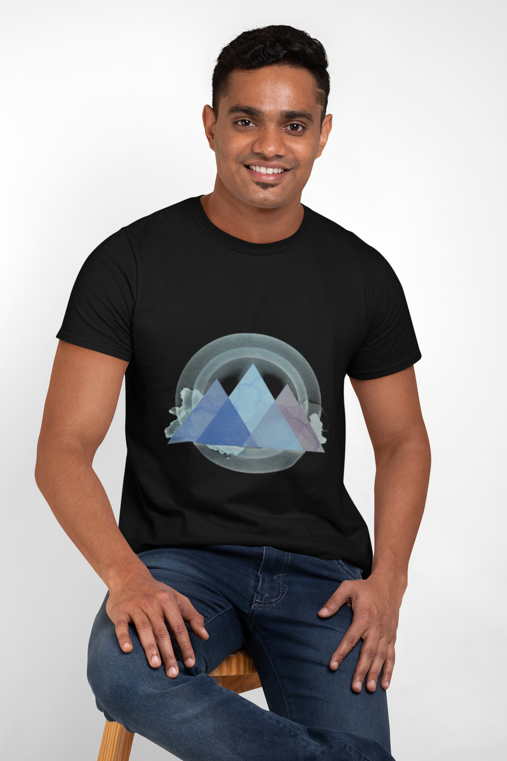 Geometric Pyramid Abstract Tee