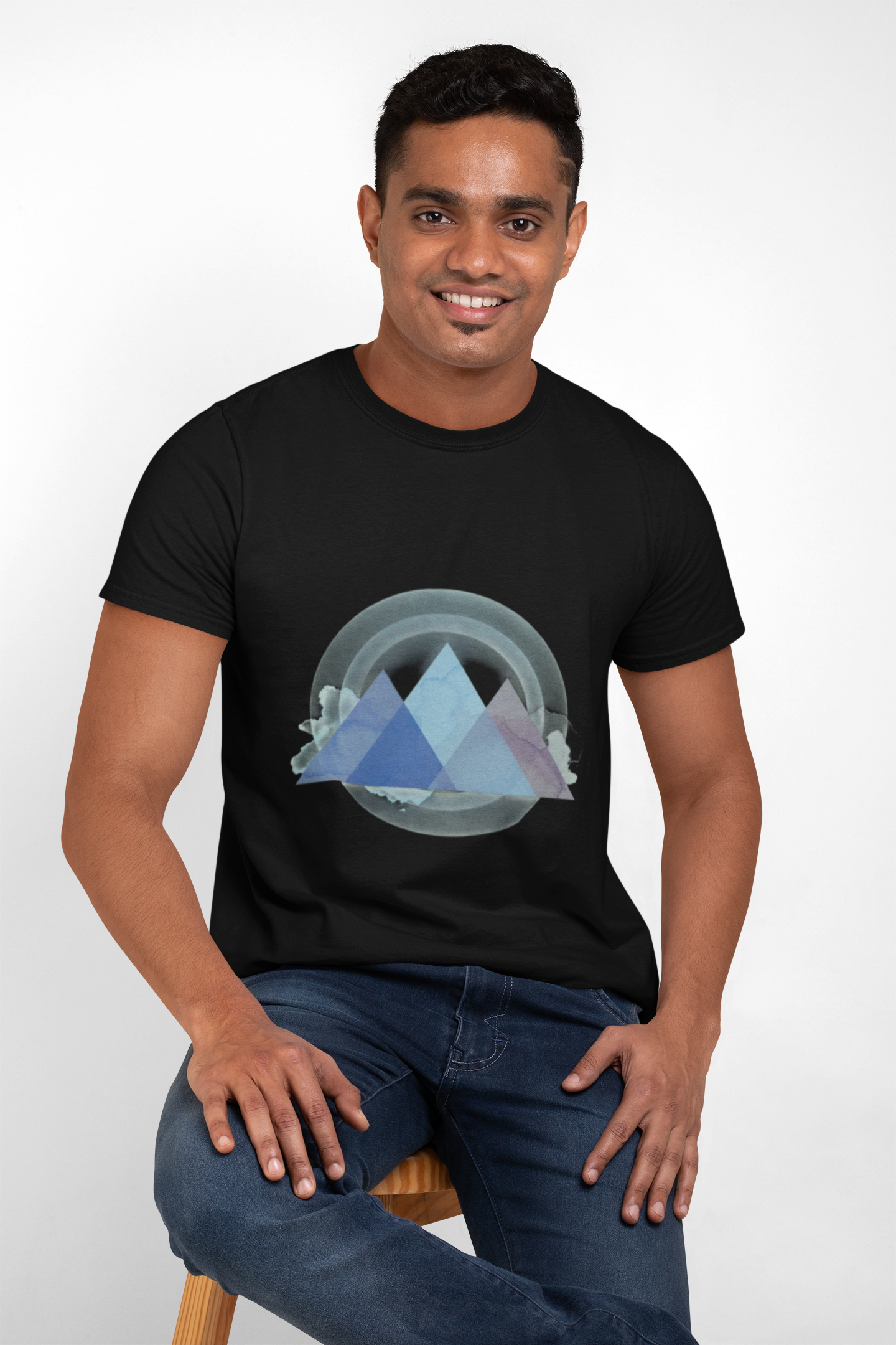 Geometric Pyramid Abstract Tee