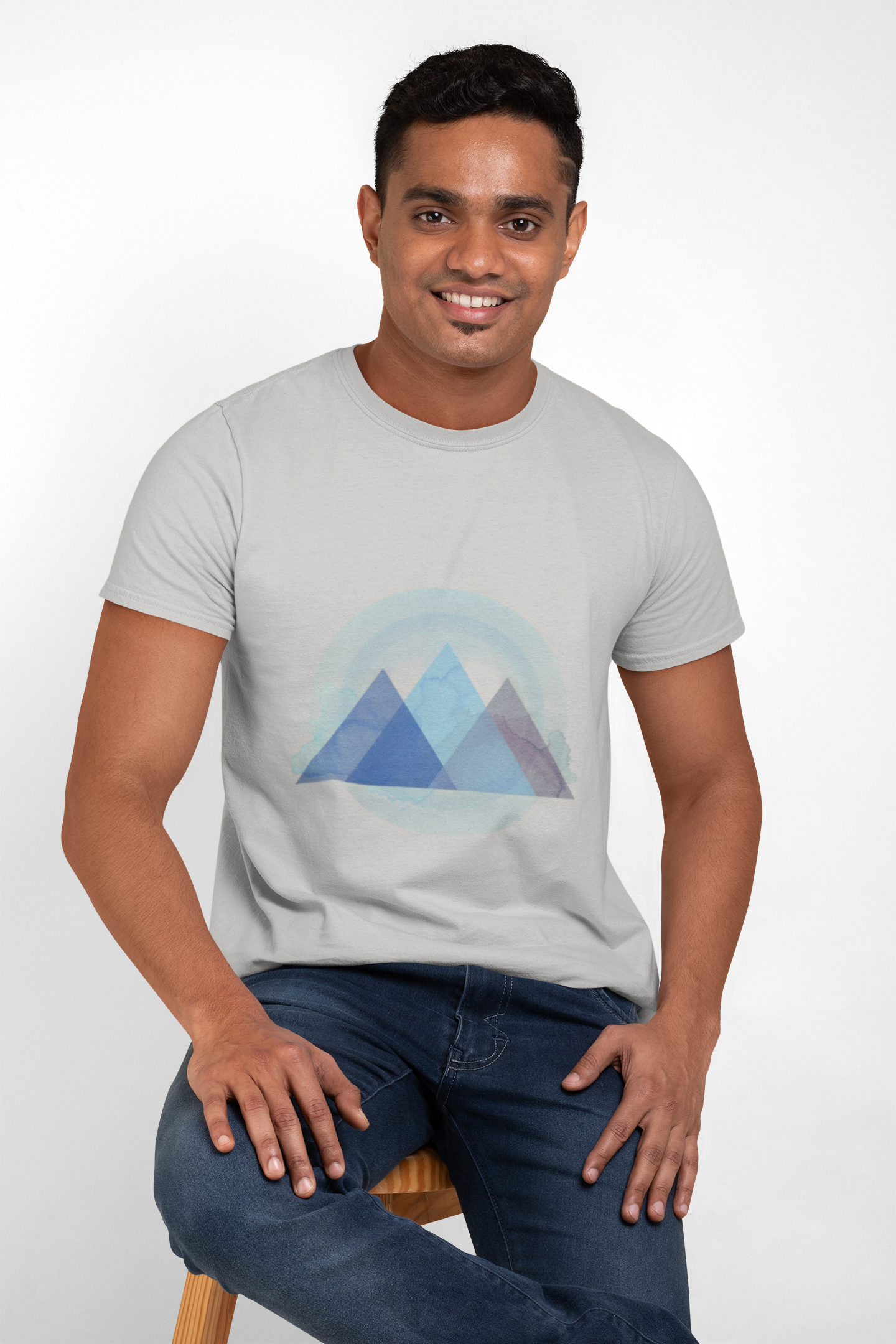 Geometric Pyramid Abstract Tee