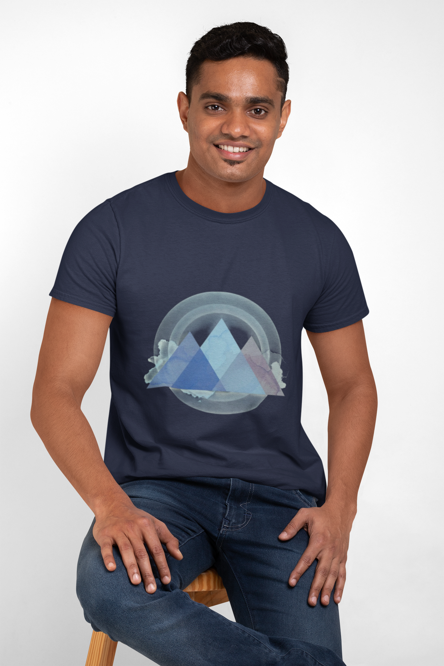 Geometric Pyramid Abstract Tee
