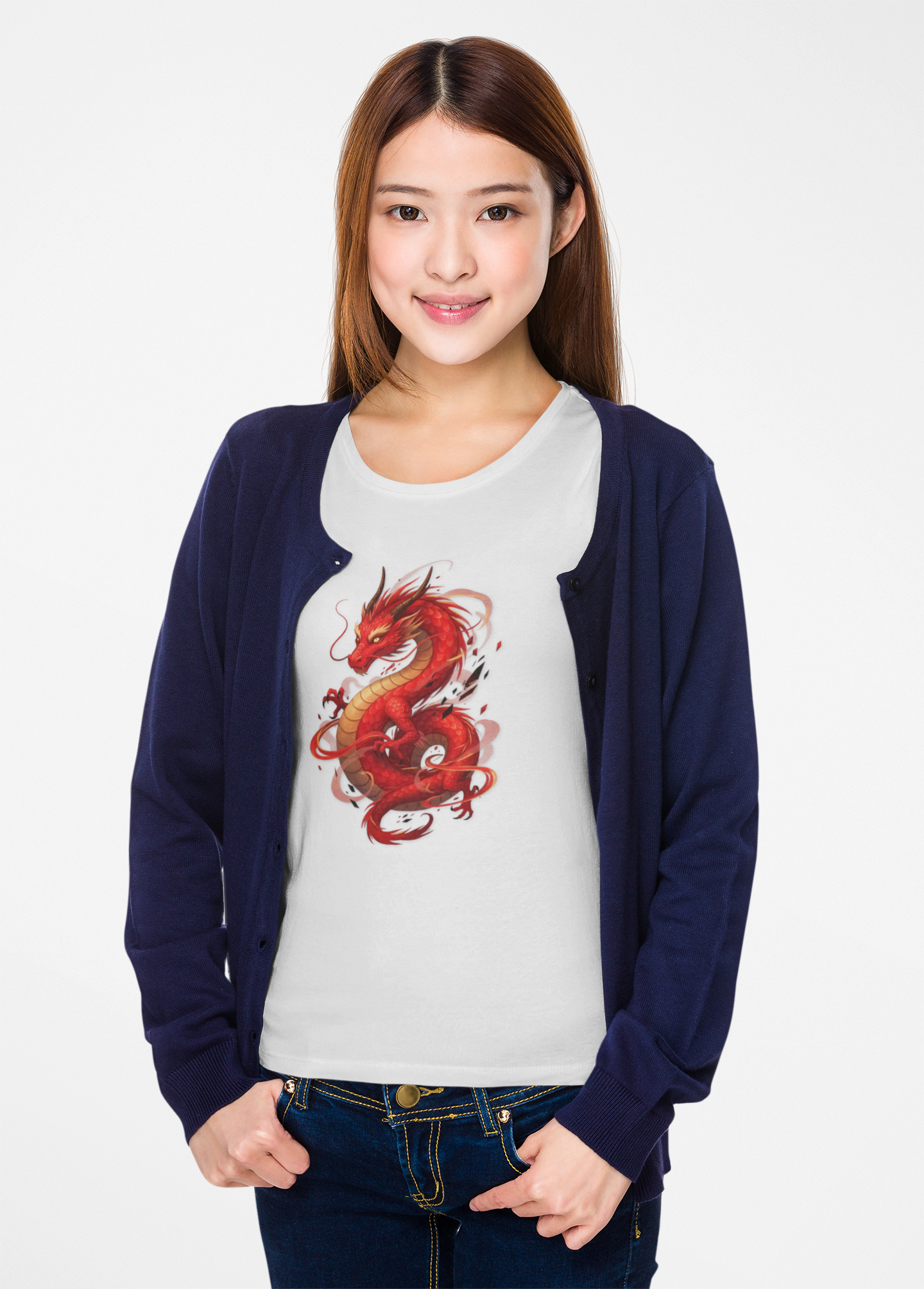Red Dragon Abstract T-Shirt — Bold Eastern Mythical Design