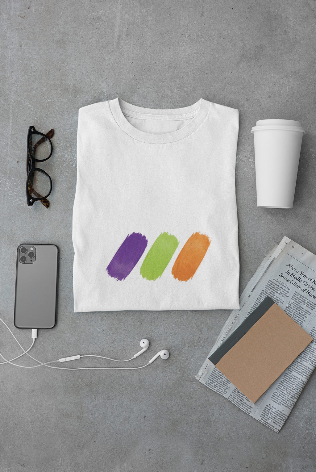 Minimalist Brushstroke Tee — Simple Unisex Short Sleeve