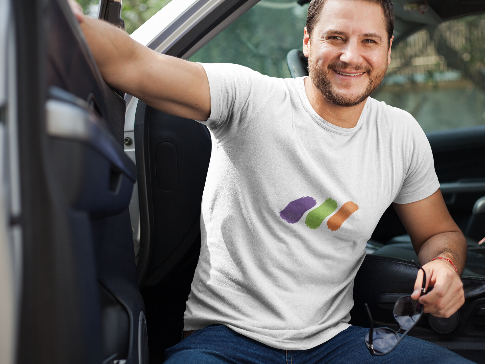 Minimalist Brushstroke Tee — Simple Unisex Short Sleeve
