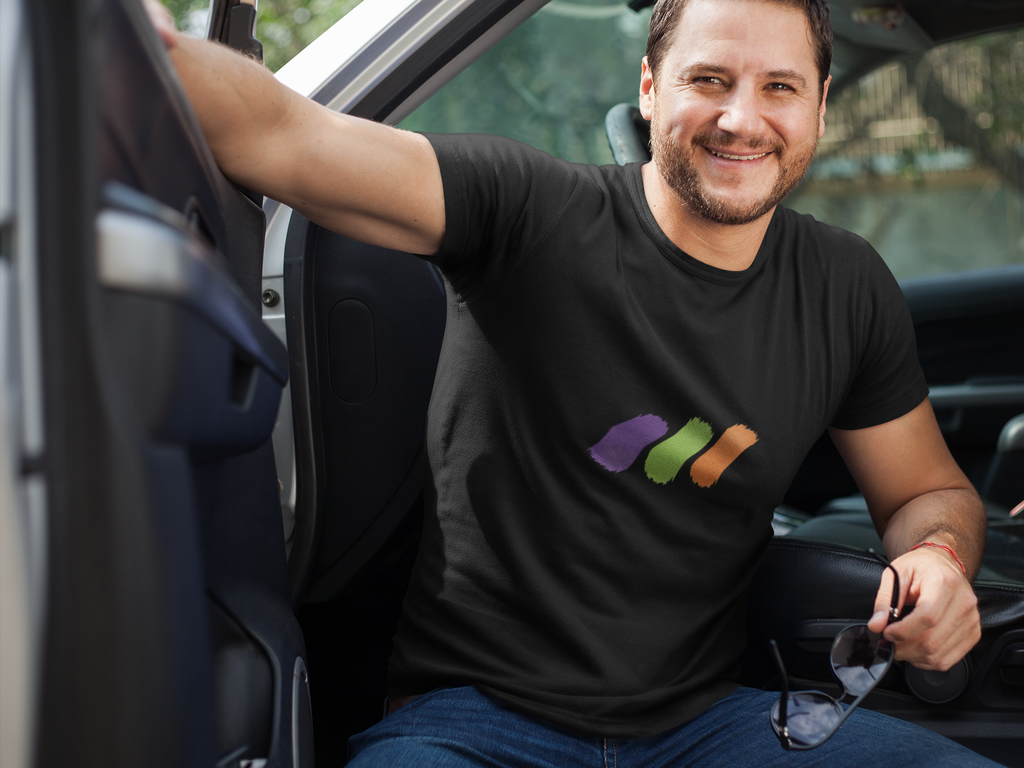 Minimalist Brushstroke Tee — Simple Unisex Short Sleeve