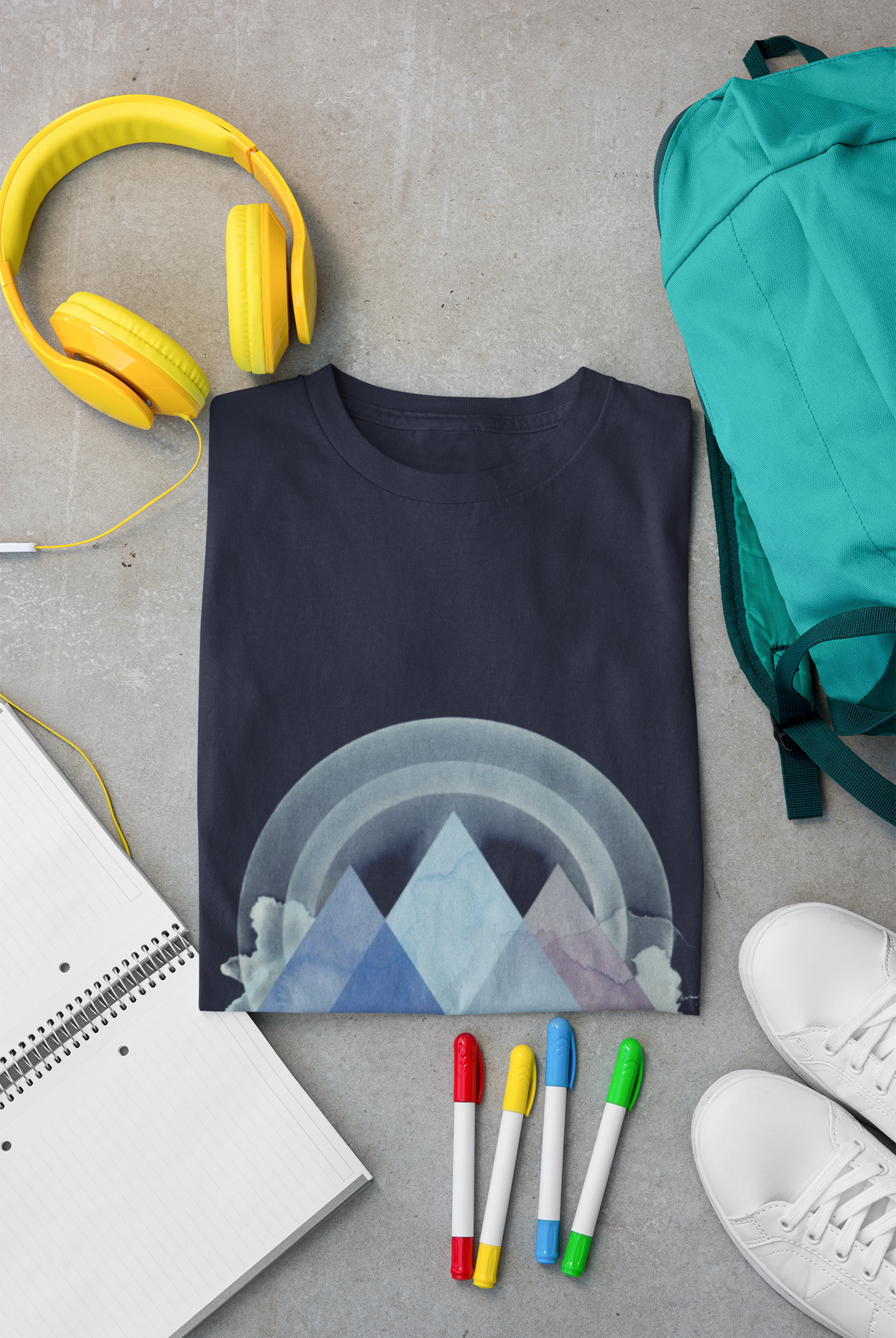 Geometric Pyramid Abstract Tee