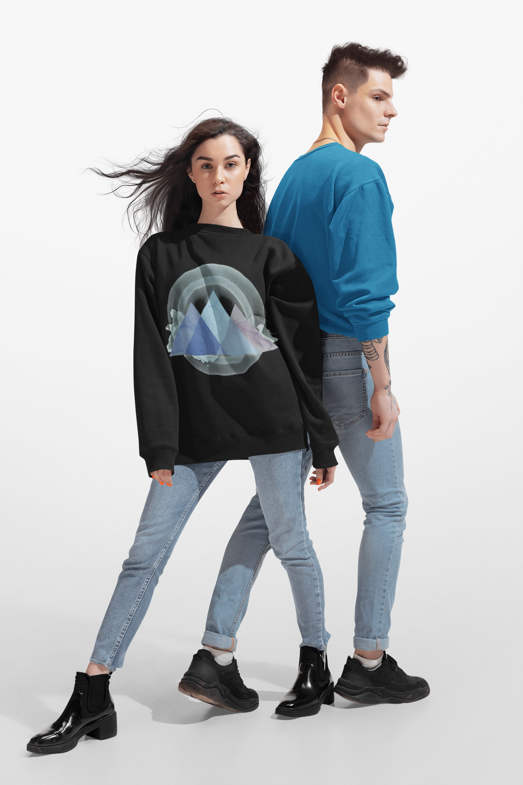 Pyramid Sweatshirt — Geometric Unisex Crewneck