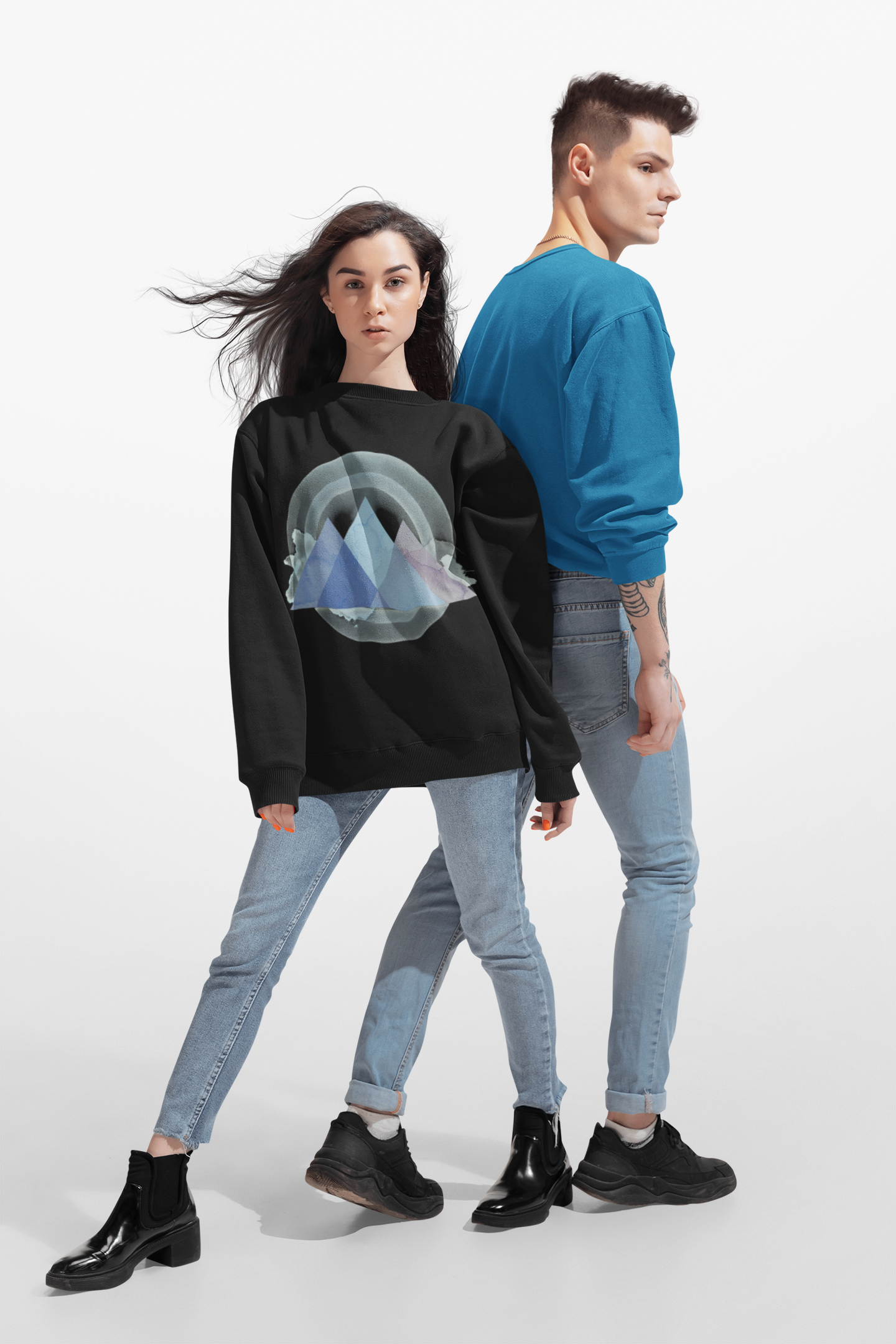 Pyramid Sweatshirt — Geometric Unisex Crewneck