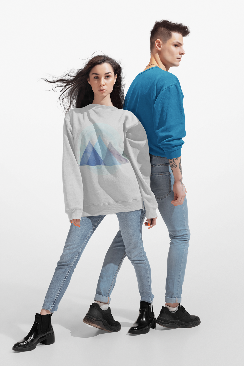 Pyramid Sweatshirt — Geometric Unisex Crewneck