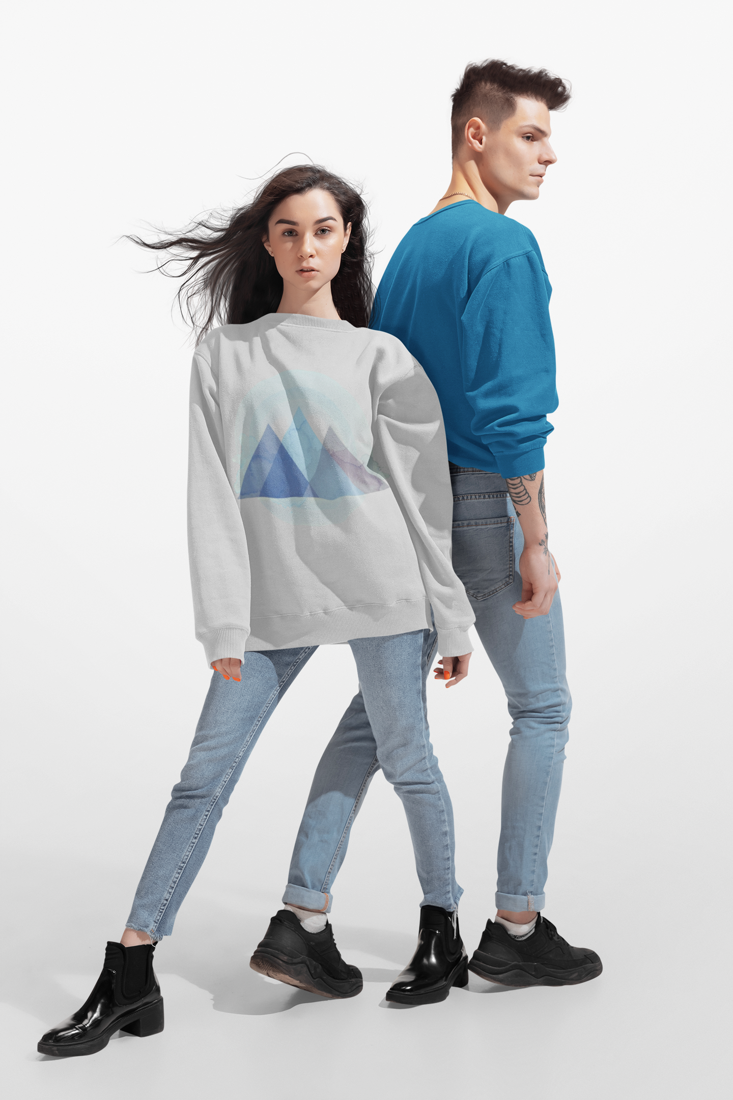Pyramid Sweatshirt — Geometric Unisex Crewneck