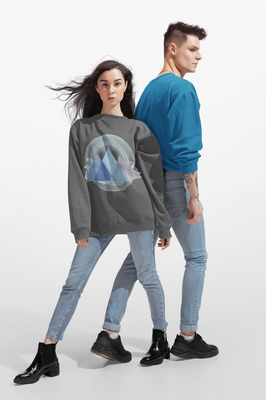 Pyramid Sweatshirt — Geometric Unisex Crewneck