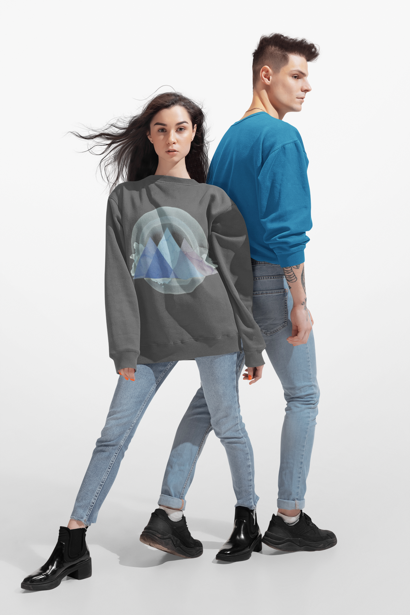Pyramid Sweatshirt — Geometric Unisex Crewneck