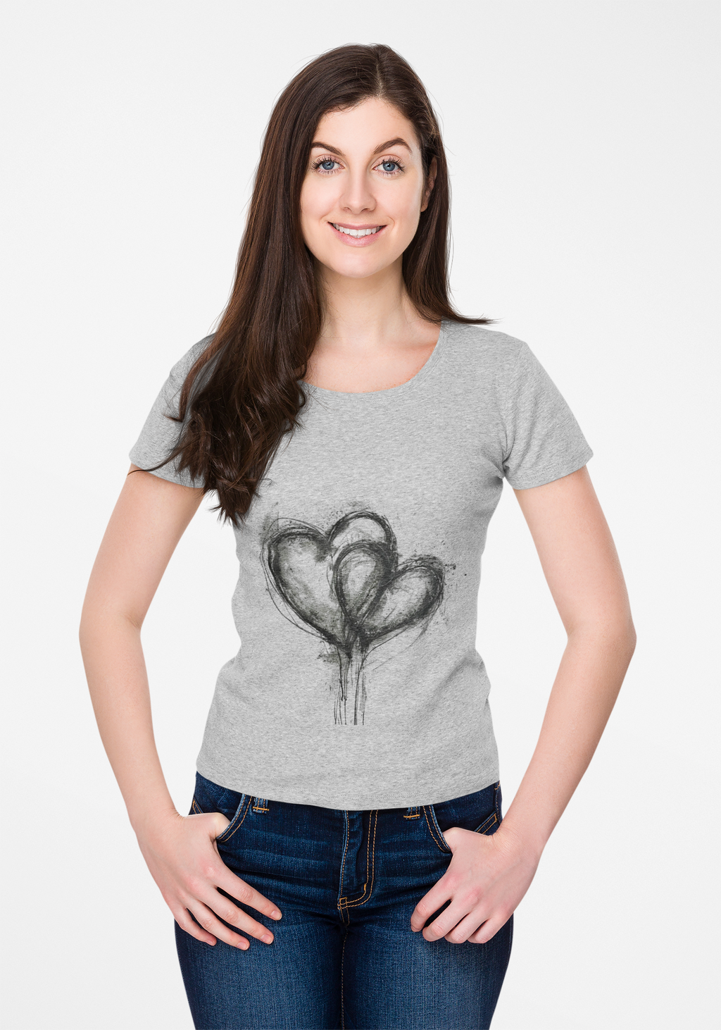 Love Hearts Women's Tee — Romantic Heart Graphic T-Shirt