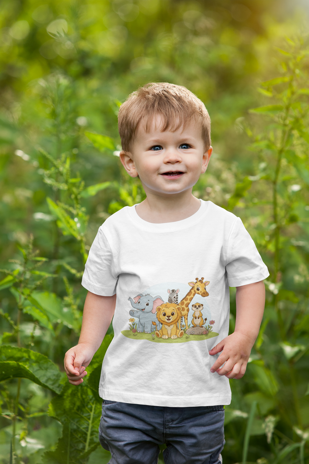 Safari Animals Kids Tee — Cute Jungle Animal Graphic T-Shirt for Children